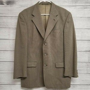 Vintage Givenchy Mens Brown Checkered Button Long Sleeve Sport Blazer Size M/L
